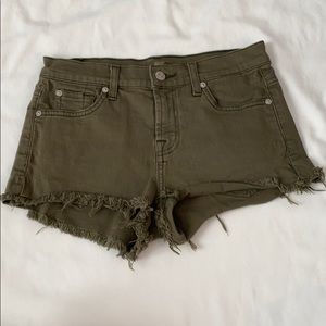 7 For All Mankind Olive Shorts